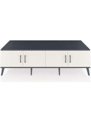 Dienni Kronos Tv Ünitesi 2 Raflı 4 Kapaklı 176X59X51 Antrasit-Aytaşı/çam