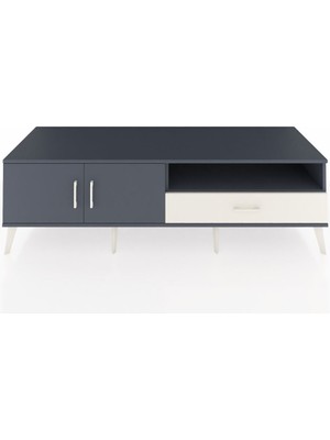 Dienni Kronos Tv Ünitesi 2 Raflı Tek Çekmeceli 2 Kapaklı 176X59X51 Antrasit-Antrasit/aytaşı