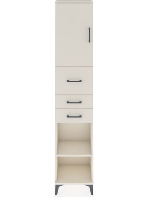 Dienni Arges Dolap 3 Raflı 3 Çekmeceli Tek Kapaklı 44X30X221 Aytaşı-Aytaşı