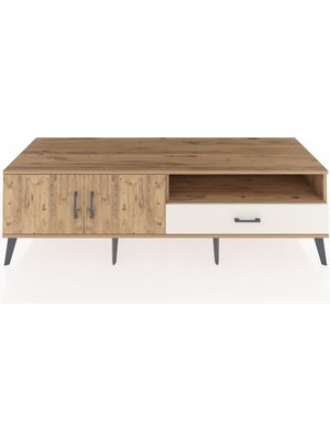 Dienni Kronos Tv Ünitesi 2 Raflı Tek Çekmeceli 2 Kapaklı 176X59X51 Çam-Çam/aytaşı