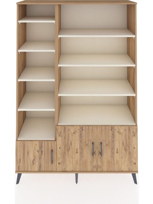 Dienni Hyperion Dolap 10 Raflı 3 Kapaklı 132X44X195 Çam-Çam/aytaşı