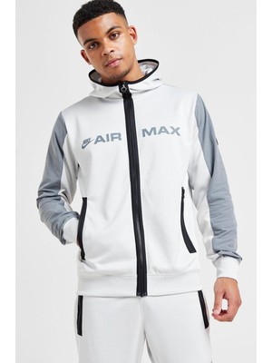 Nike Nsw Clup Air Max Hoodie Erkek Beyaz-Gri Spor Ceket