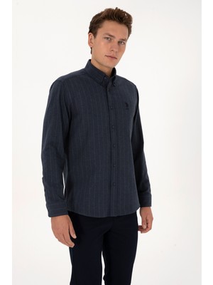 U.s. Polo Assn. Erkek Lacivert Gömlek Desenli 50316559-VR033