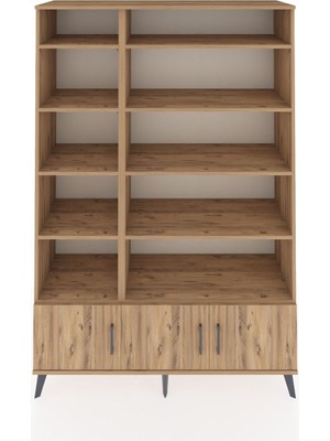 Dienni Hyperion Dolap 10 Raflı 3 Kapaklı 132X44X195 Çam-Çam/çam