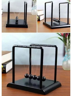 Ev Ofis Dekorasyonu Büyük Boy Newton Masa Süsü Metal Sarkaç Topu