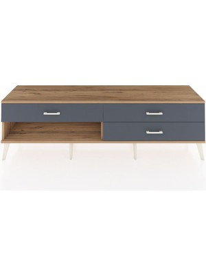 Dienni Hyperion Tv Ünitesi 3 Çekmeceli  176X44X51 Çam-Çam/antrasit