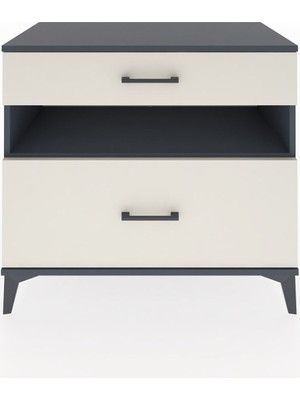 Dienni Hyperion Şifonyer Tek Raflı 2 Çekmeceli 88X44X80 Antrasit-Aytaşı