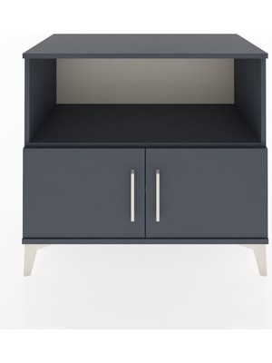 Dienni Hyperion Şifonyer 2 Raflı 2 Kapaklı 88X44X80 Antrasit-Antrasit