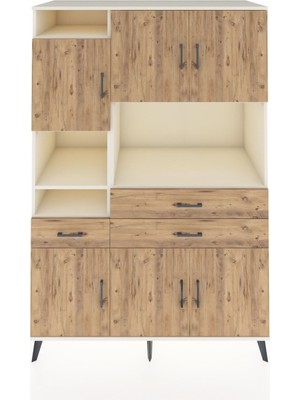 Dienni Kronos Dolap 9 Raflı 3 Çekmeceli 6 Kapaklı 132X59X195 Aytaşı-Çam/çam