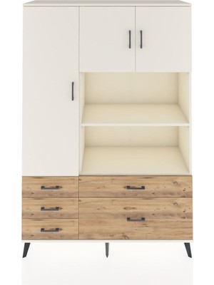 Dienni Hyperion Dolap 7 Raflı 5 Çekmeceli 3 Kapaklı 132X44X195 Aytaşı-Aytaşı/çam