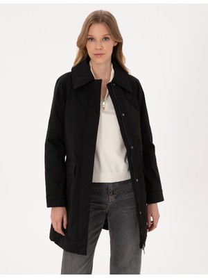 Pierre Cardin Kadın Siyah Regular Fit Kaban 50313891-VR046