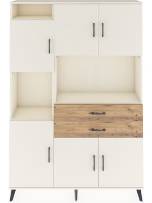 Dienni Arges Dolap 8 Raflı 2 Çekmeceli 6 Kapaklı 132X30X195 Aytaşı-Aytaşı/çam