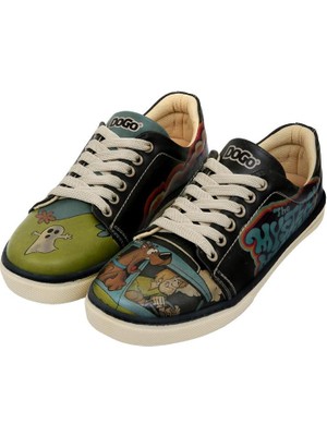 Dogo Kadın Vegan Deri Siyah Sneakers - Warner Bros Scooby Doo The Sneaky Machine Tasarım