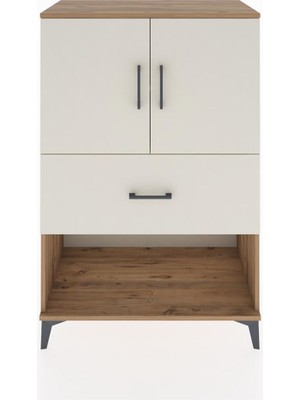 Dienni Hyperion Dolap 2 Raflı Tek Çekmeceli 2 Kapaklı 88X44X134 Çam-Aytaşı