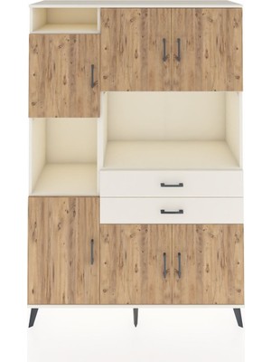 Dienni Hyperion Dolap 8 Raflı 2 Çekmeceli 6 Kapaklı 132X44X195 Aytaşı-Çam/aytaşı