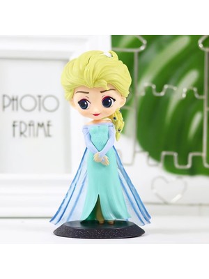 Elifeshop Karlar Ülkesi Frozen Prenses Elsa Anime Karakter Figür Oyuncak Dekoratif Hediyelik Biblo Bebek Mavi