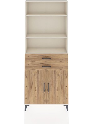 Dienni Arges Dolap 4 Raflı 2 Çekmeceli 2 Kapaklı 88X30X221 Aytaşı-Çam