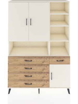Dienni Hyperion Dolap 8 Raflı 5 Çekmeceli 3 Kapaklı 132X44X195 Aytaşı-Aytaşı/çam