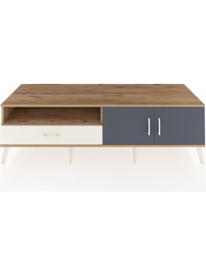 Dienni Kronos Tv Ünitesi 2 Raflı Tek Çekmeceli 2 Kapaklı 176X59X51 Çam-Antrasit/aytaşı