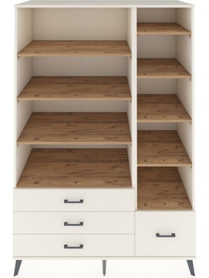 Dienni Kronos Dolap 9 Raflı 4 Çekmeceli  132X59X195 Aytaşı-Çam/aytaşı
