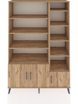 Dienni Hyperion Dolap 10 Raflı 3 Kapaklı 132X44X195 Çam-Çam/çam