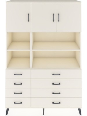 Dienni Hyperion Dolap 8 Raflı 8 Çekmeceli 3 Kapaklı 132X44X195 Aytaşı-Aytaşı/aytaşı