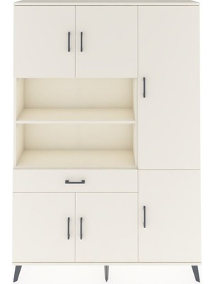 Dienni Arges Dolap 10 Raflı Tek Çekmeceli 6 Kapaklı 132X30X195 Aytaşı-Aytaşı/aytaşı