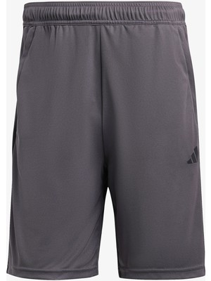 Adidas Train Essentials Piqué 3 Stripes Training Erkek Gri Antrenman Şortu.-