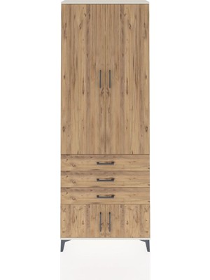 Dienni Arges Dolap 4 Raflı 3 Çekmeceli 4 Kapaklı 88X30X243 Aytaşı-Çam