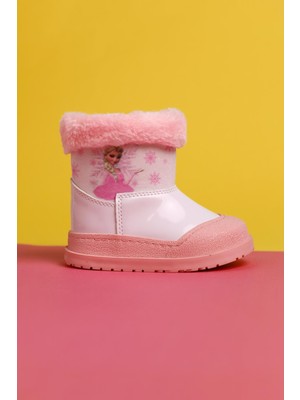 Limoya Elea Pembe Çizgi Karakter Baskılı Içi Kürklü Bebe Bot