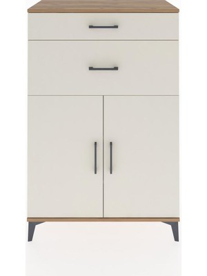 Dienni Hyperion Dolap 2 Raflı 2 Çekmeceli 2 Kapaklı 88X44X134 Çam-Aytaşı
