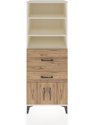 Dienni Hyperion Dolap 3 Raflı 2 Çekmeceli 2 Kapaklı 60X44X163 Aytaşı-Çam