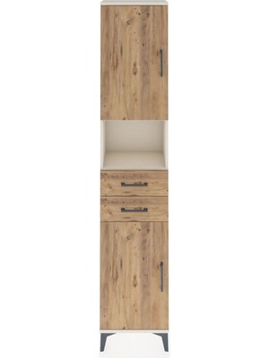 Dienni Arges Dolap 4 Raflı 2 Çekmeceli 2 Kapaklı 44X30X221 Aytaşı-Çam