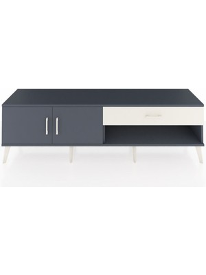Dienni Hyperion Tv Ünitesi Tek Raflı Tek Çekmeceli 2 Kapaklı 176X44X51 Antrasit-Antrasit/aytaşı