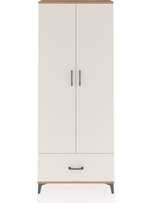 Dienni Arges Dolap 2 Raflı Tek Çekmeceli Tek Askılı 88X30X221 Çam-Aytaşı
