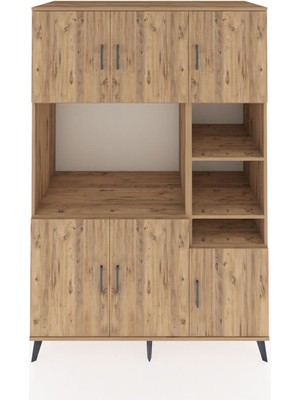 Dienni Kronos Dolap 10 Raflı 6 Kapaklı 132X59X195 Çam-Çam/çam