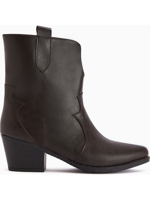 Limoya Erica Kahve Topuklu Western Kadın Bot