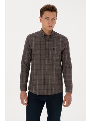 U.s. Polo Assn. Erkek Kahverengi Gömlek Desenli 50308555-VR029