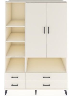 Dienni Kronos Dolap 8 Raflı 4 Çekmeceli 2 Kapaklı 132X59X195 Aytaşı-Aytaşı/aytaşı