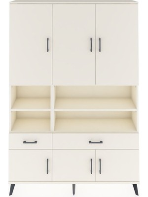 Dienni Arges Dolap 8 Raflı 2 Çekmeceli 6 Kapaklı 132X30X195 Aytaşı-Aytaşı/aytaşı