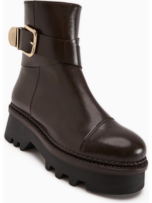 Limoya Cristin Kahve Yüksek Tabanlı Kadın Bot