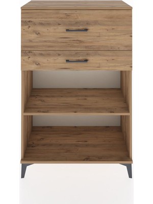 Dienni Hyperion Dolap Tek Raflı 2 Çekmeceli 88X44X134 Çam-Çam