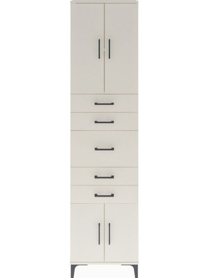 Dienni Arges Dolap 2 Raflı 5 Çekmeceli 4 Kapaklı 60X30X243 Aytaşı-Aytaşı