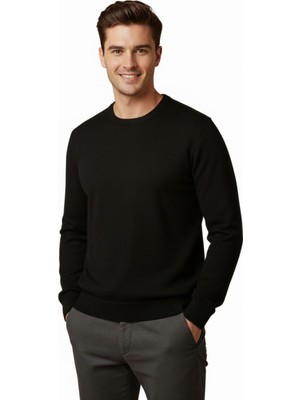 Çizgi Triko Erkek Sıfır Yaka Kazak Çelik Örgü Klasik Kalıp 4241C BGL-ST04857