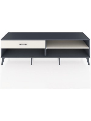 Dienni Hyperion Tv Ünitesi Tek Raflı Tek Çekmeceli  176X44X51 Antrasit-Aytaşı/aytaşı