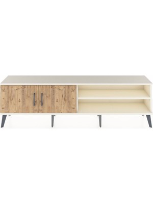 Dienni Arges Tv Ünitesi 2 Raflı 2 Kapaklı 176X30X51 Aytaşı-Çam/aytaşı
