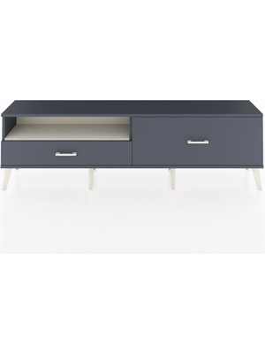 Dienni Arges Tv Ünitesi Tek Raflı 2 Çekmeceli  176X30X51 Antrasit-Aytaşı/antrasit