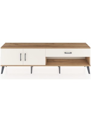 Dienni Arges Tv Ünitesi Tek Raflı Tek Çekmeceli 2 Kapaklı 176X30X51 Çam-Aytaşı/aytaşı