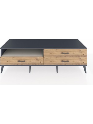 Dienni Kronos Tv Ünitesi Tek Raflı 3 Çekmeceli  176X59X51 Antrasit-Aytaşı/çam