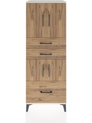 Dienni Hyperion Dolap 3 Raflı 3 Çekmeceli 4 Kapaklı 60X44X163 Aytaşı-Çam